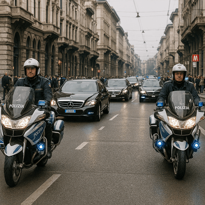 corteo auto blu scortate